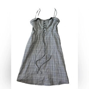 👗✨REVOLVE Sample Lace-Up Plaid Midi‎ Dress Size S✨👗